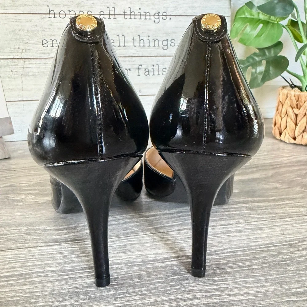 Michael Michael Kors Black Patent Pointed Nathalie D'Orsay High Heel Pumps. 8.5